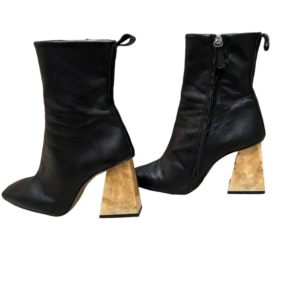 Top shop Hobbs Black Leather Ankle Boots Size 40/ 9.5 - Picture 5 of 11